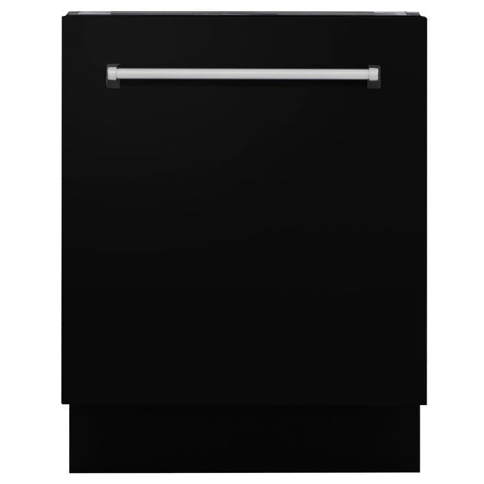 ZLINE 24" Dishwasher in Black Matte panel, Stainless Tub, DWV-BLM-24