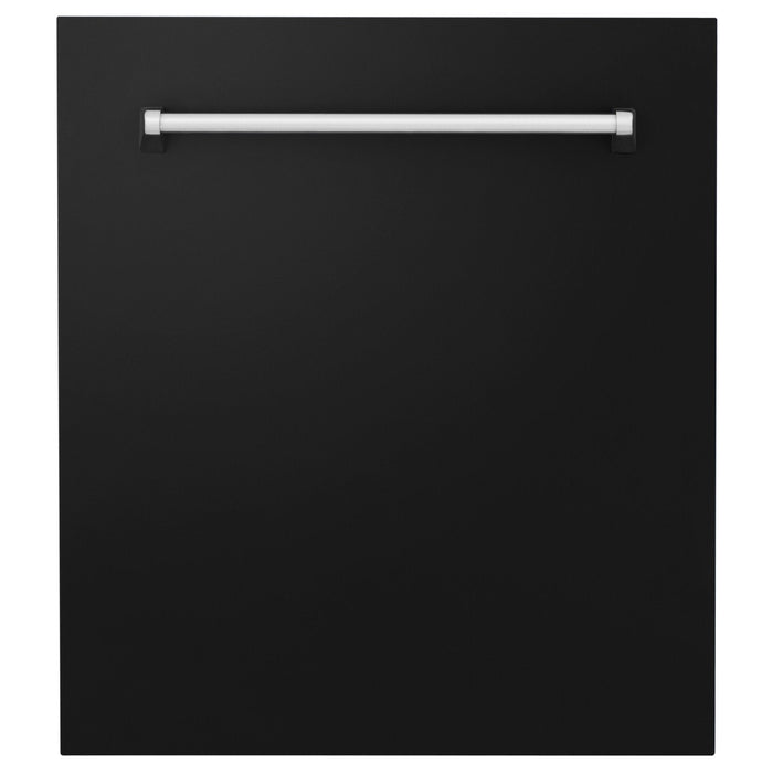 ZLINE 24" Dishwasher in Black Matte panel, Stainless Tub, DWV-BLM-24