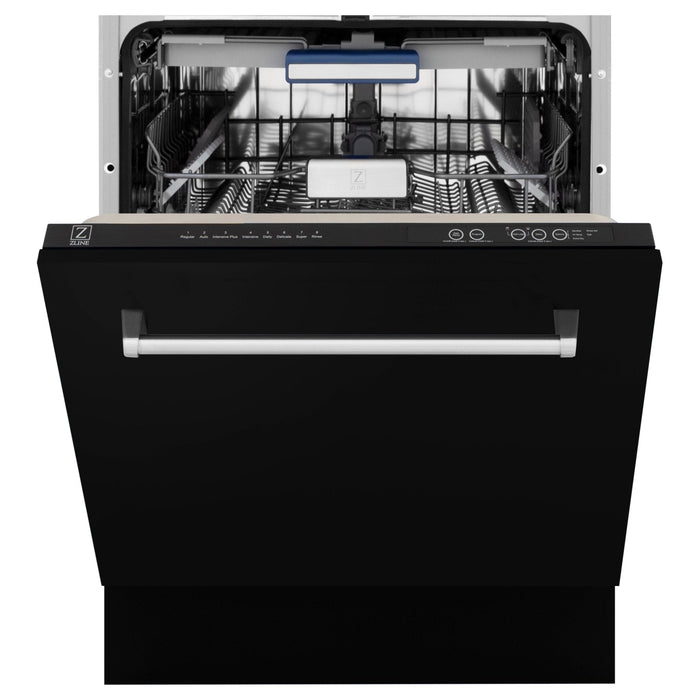 ZLINE 24" Dishwasher in Black Matte panel, Stainless Tub, DWV-BLM-24