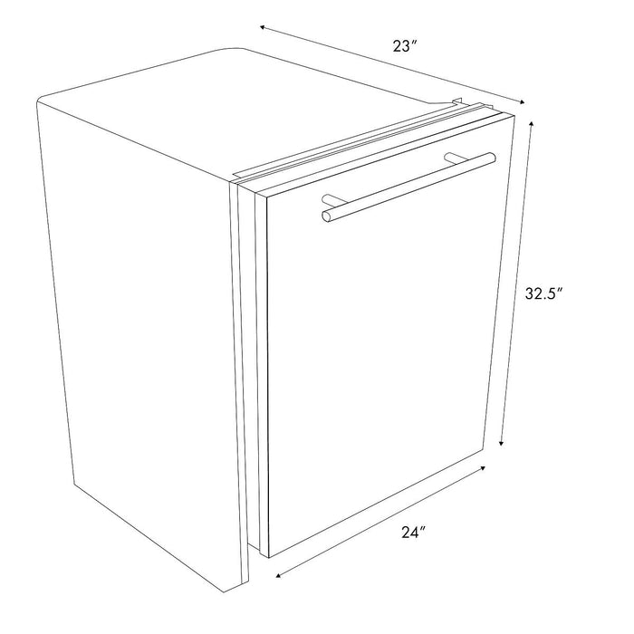 ZLINE 24" Dishwasher In Black Stainless Steel, Stainless Tub, DW-BS-24