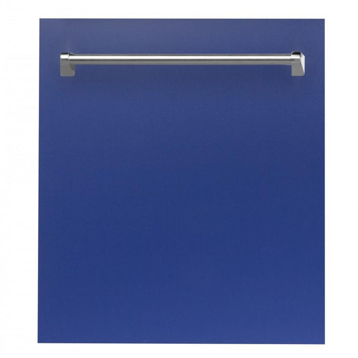 ZLINE 24" Dishwasher in Blue Matte and Traditional Style Handle, DW-BM-24