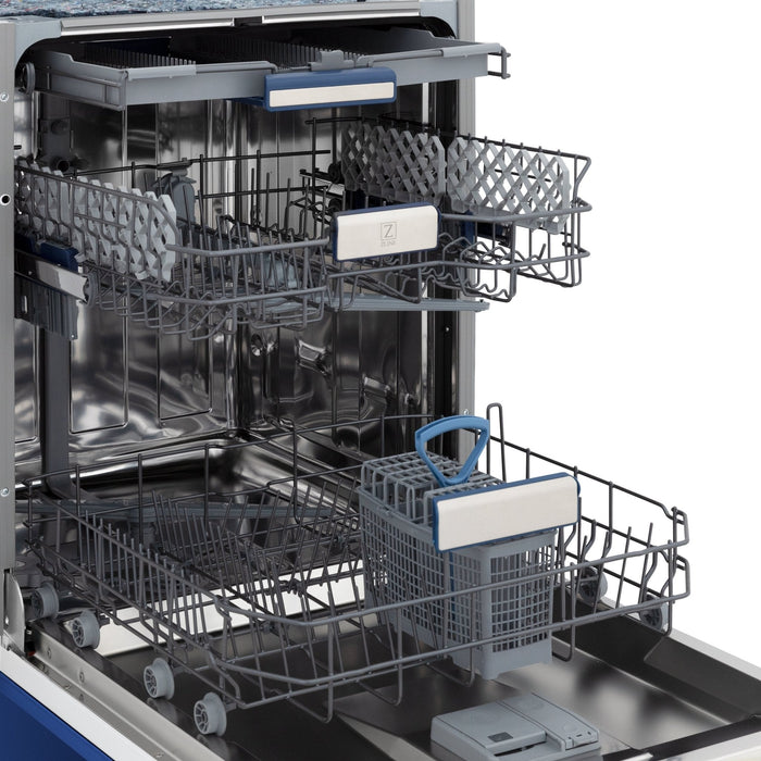 ZLINE 24" Dishwasher in Blue Matte panel, Stainless Tub, DWV-BM-24