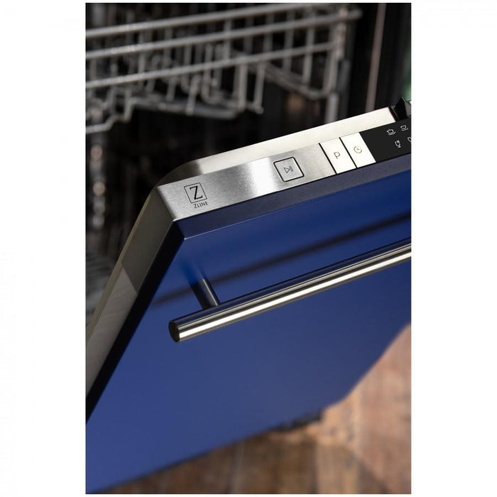 ZLINE 24" Dishwasher in Blue Matte, Stainless Steel Tub, DW-BM-H-24