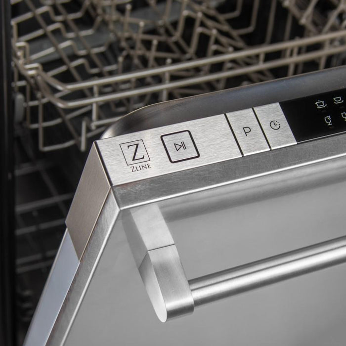 ZLINE 24" Dishwasher in DuraSnow® Stainless, Traditional Handle, DW-SN-H-24