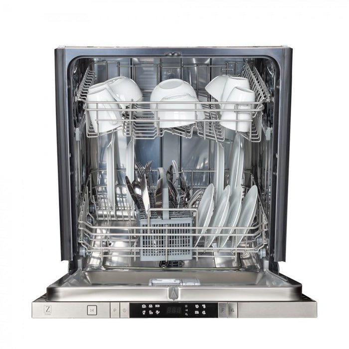ZLINE 24" Dishwasher in DuraSnow® Stainless, Traditional Handle, DW-SN-H-24