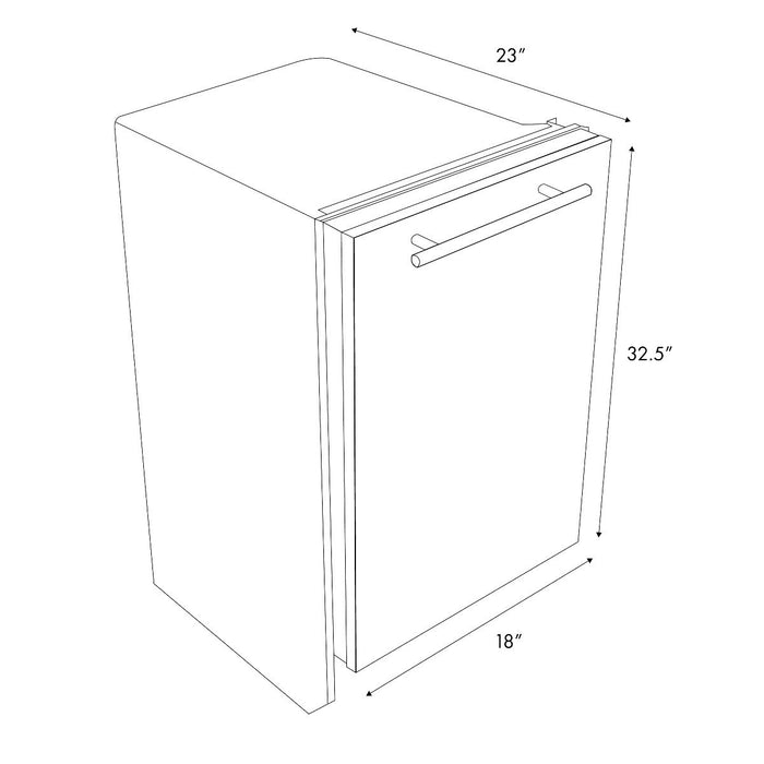 ZLINE 24" Dishwasher in DuraSnow® Stainless, Traditional Handle, DW-SN-H-24
