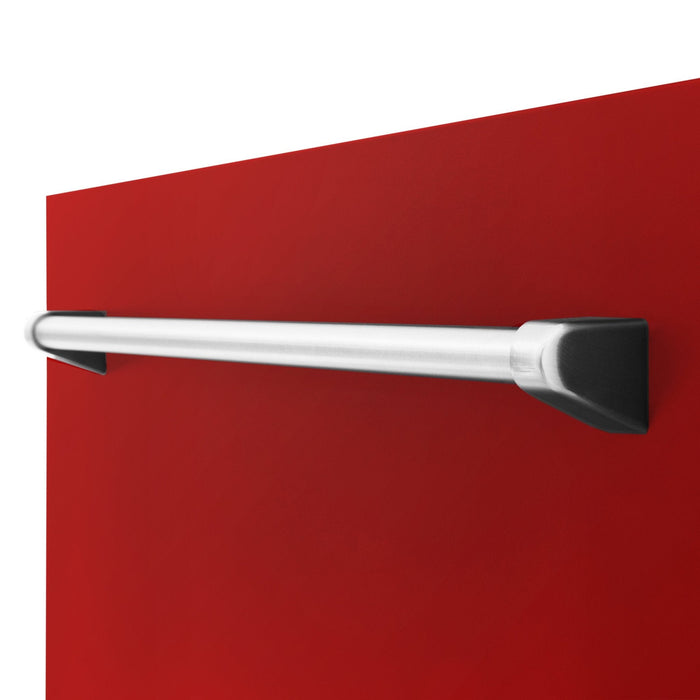 ZLINE 24" Dishwasher in Red Matt panel, Stainless Tub, DWV-RM-24