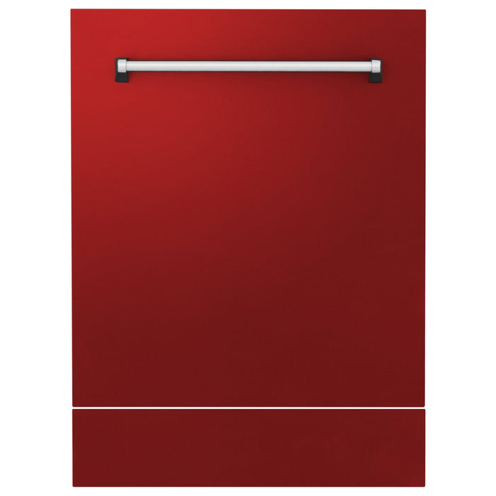 ZLINE 24" Dishwasher in Red Matt panel, Stainless Tub, DWV-RM-24