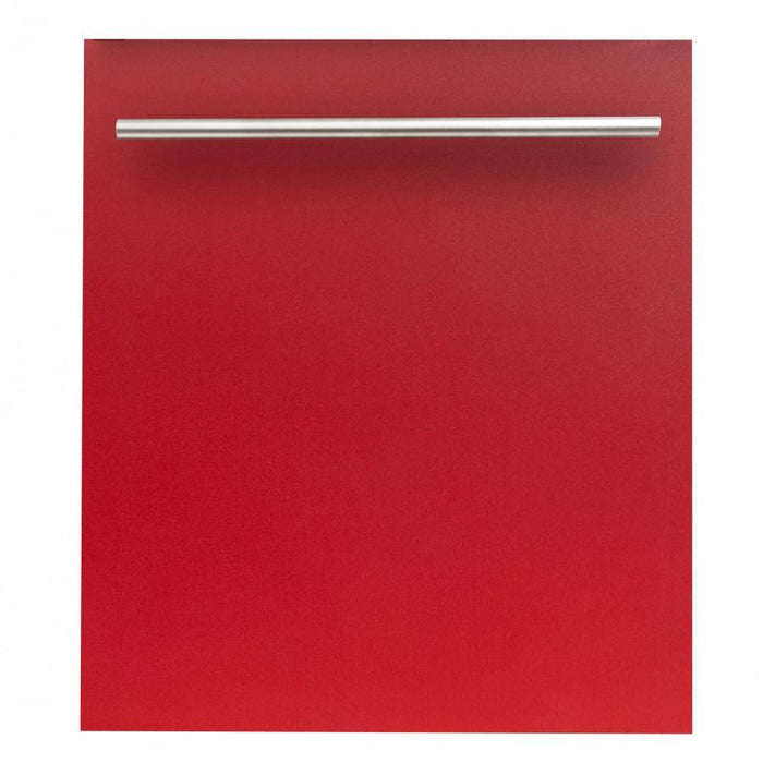 ZLINE 24" Dishwasher in Red Matte, Stainless Steel Tub, DW-RM-H-24
