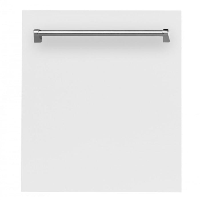 ZLINE 24" Dishwasher in White Matte, Traditional Handle, DW-WM-24