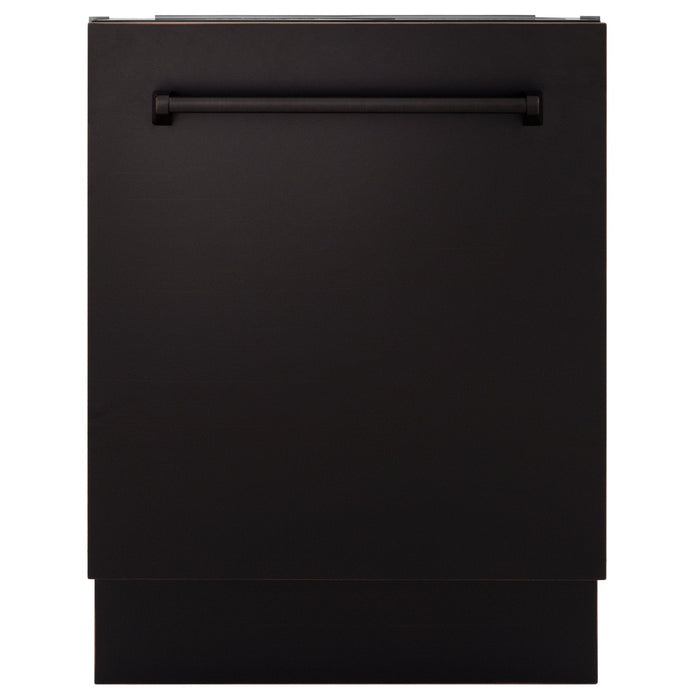 ZLINE 24" Dishwasher, Oil Rubbed Bronze panel, Stainless Tub, DWV-ORB-24
