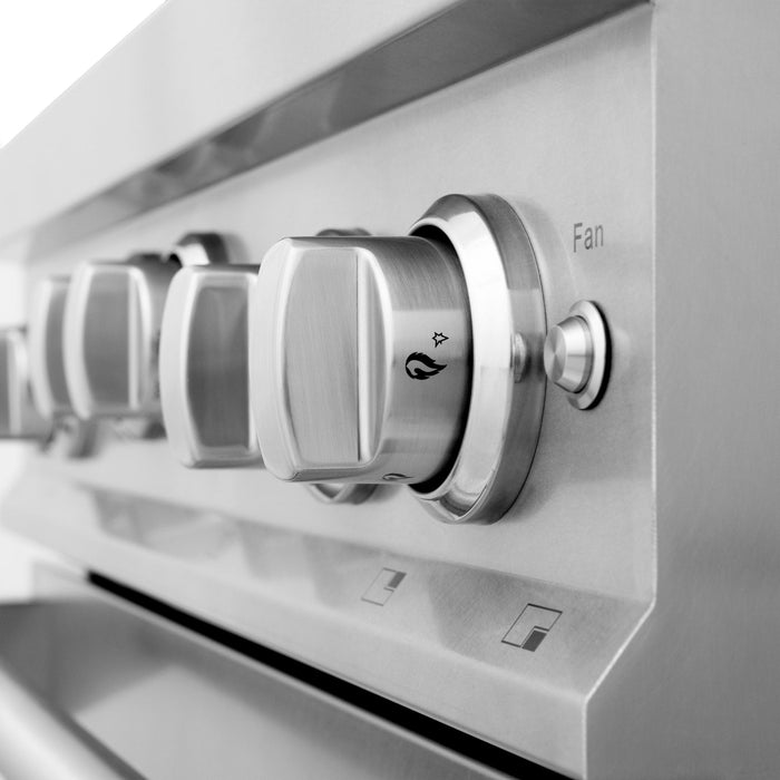 ZLINE 24" Gas On Gas Range, Stainless Steel, Brass Burners, RG-BR-24