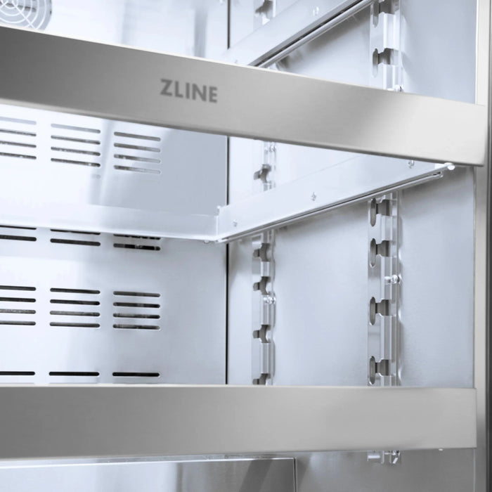 ZLINE 24 in. Touchstone Beverage Fridge, Solid Stainless Door, Matte Black Handle RBSOZ-ST-24-MB