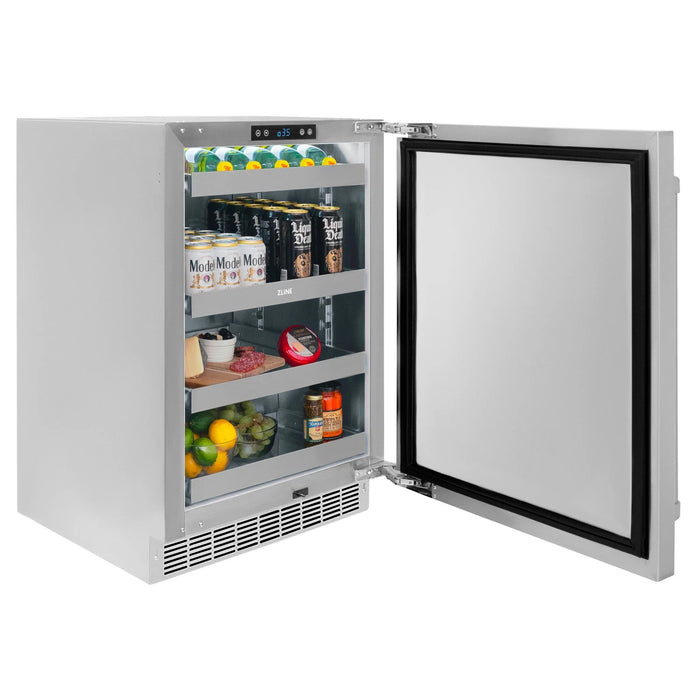 ZLINE 24 in. Touchstone Beverage Fridge w Stainless Steel Door RBSO-ST-24