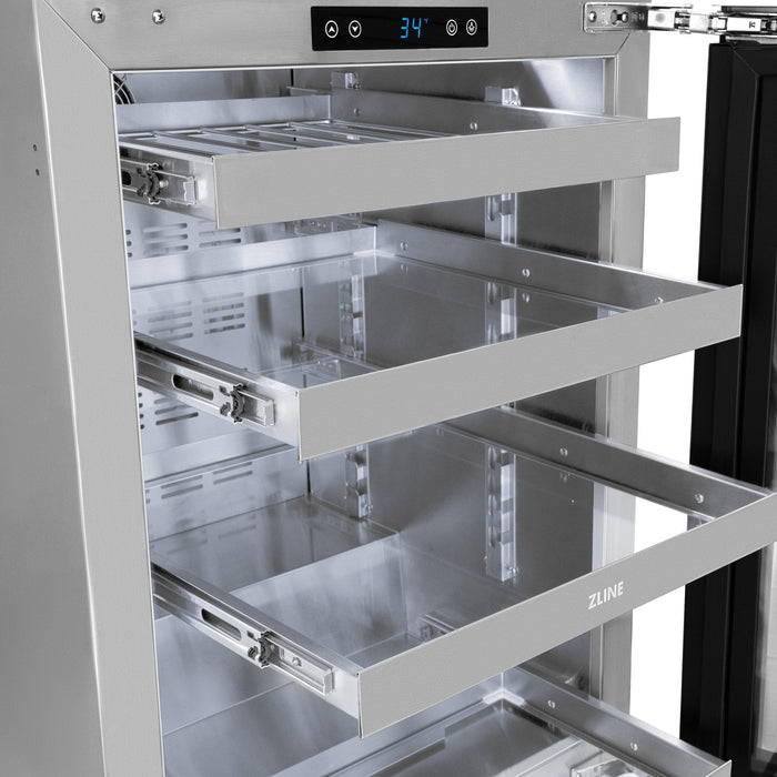 ZLINE 24 in. Touchstone Beverage Fridge w Stainless Steel Door RBSO-ST-24