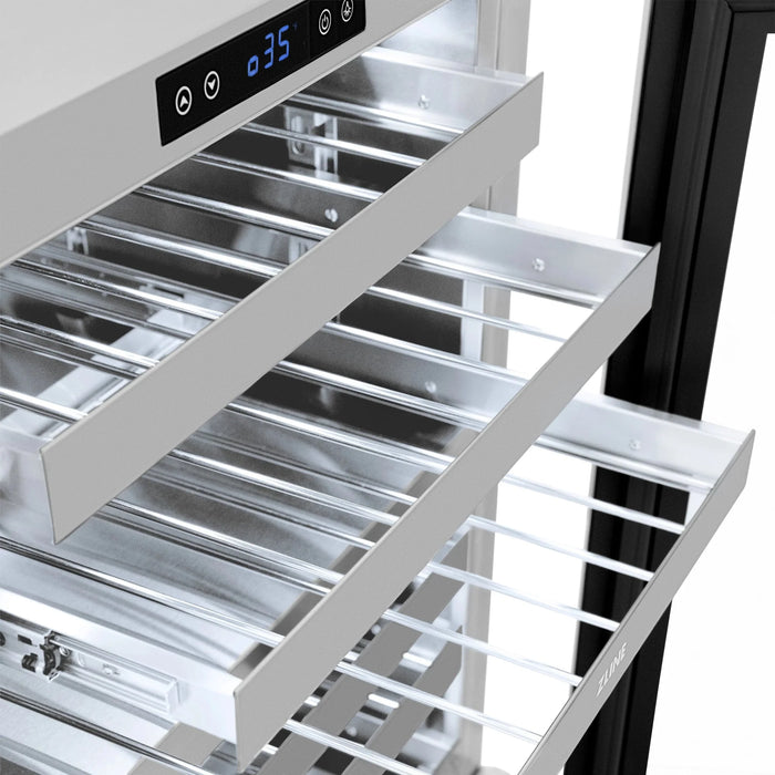 ZLINE 24 in. Touchstone Dual Zone 44 Bottle Wine Cooler With Stainless Steel Glass Door RWDO-GS-24