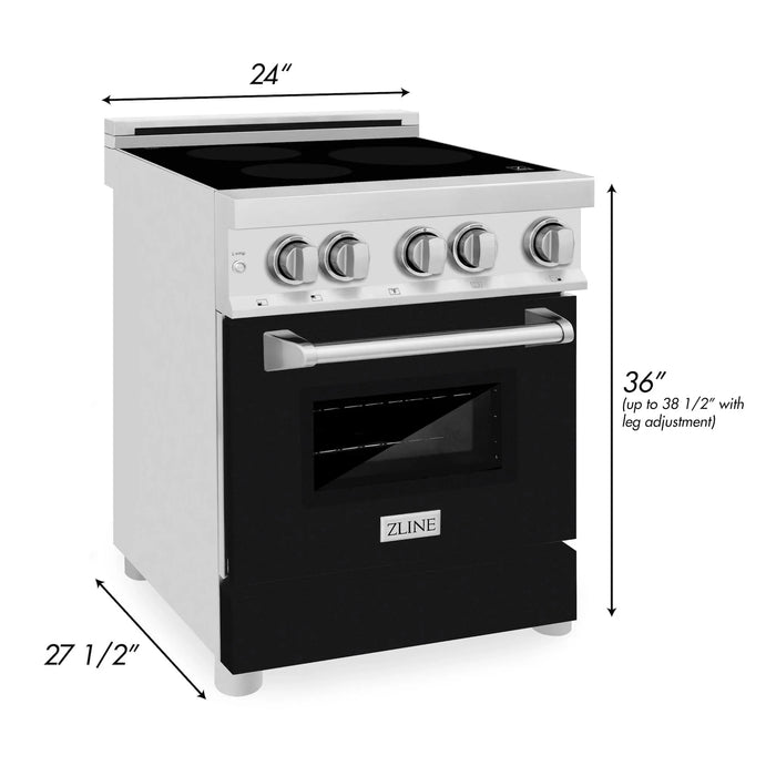 ZLINE 24" Induction Range with a 3 Element Stove and Electric Oven in Stainless Steel RAIND-BLM-24