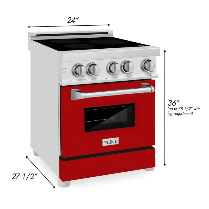 ZLINE 24" Induction Range with a 3 Element Stove and Electric Oven in Stainless Steel RAIND-RM-24