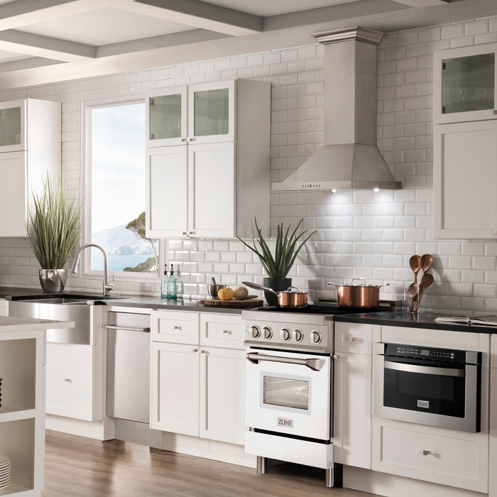 ZLINE 24" Induction Range with a 3 Element Stove and Electric Oven in White Matte RAIND-WM-24