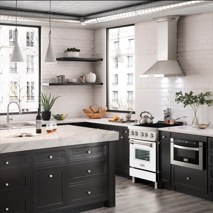 ZLINE 24" Induction Range with a 3 Element Stove and Electric Oven in White Matte RAIND-WM-24