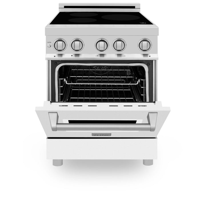 ZLINE 24" Induction Range with a 3 Element Stove and Electric Oven in White Matte RAIND-WM-24