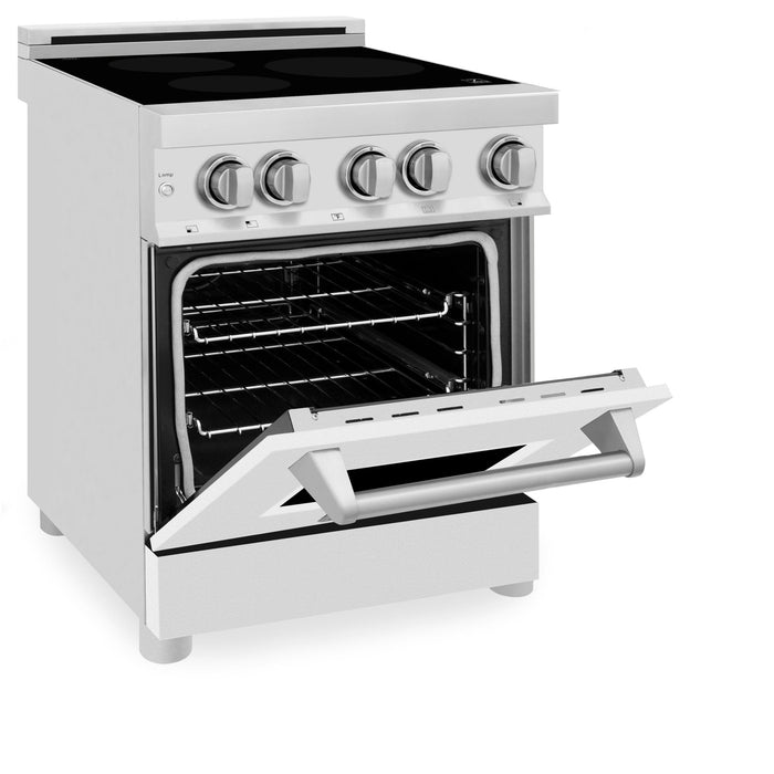 ZLINE 24" Induction Range with a 3 Element Stove and Electric Oven in White Matte RAIND-WM-24