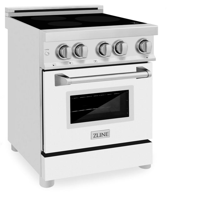 ZLINE 24" Induction Range with a 3 Element Stove and Electric Oven in White Matte RAIND-WM-24