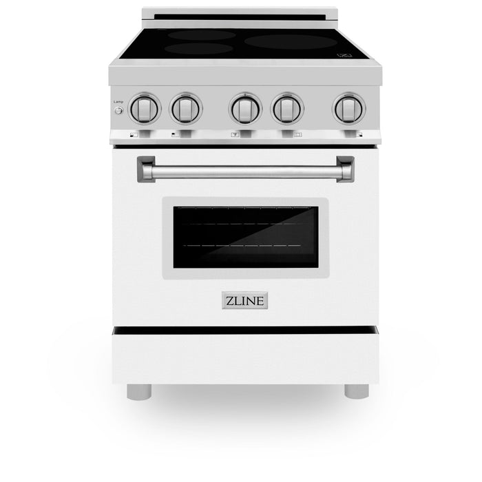 ZLINE 24" Induction Range with a 3 Element Stove and Electric Oven in White Matte RAIND-WM-24