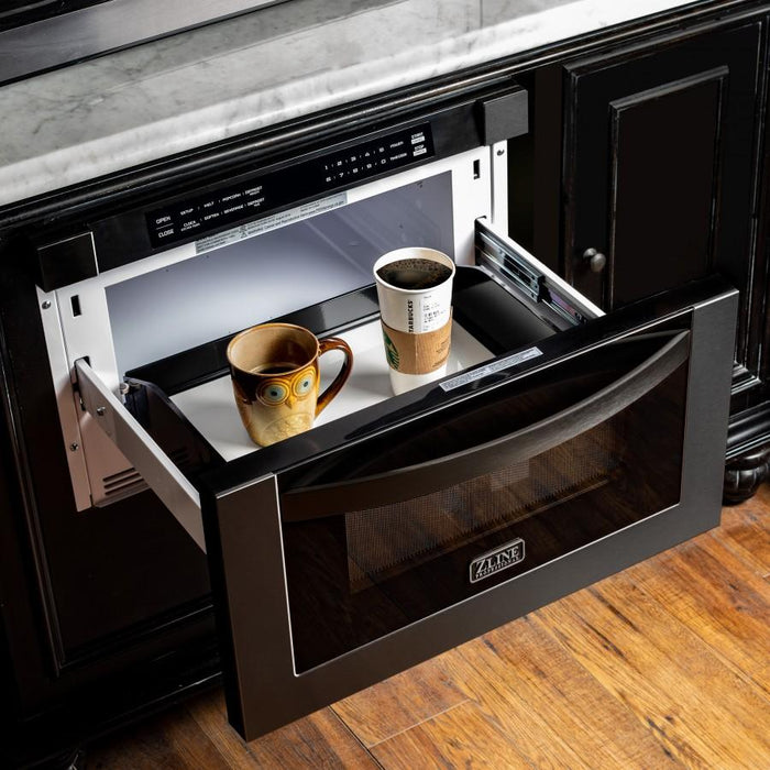 ZLINE 24" Microwave Drawer, Black Stainless Steel, MWD-1-BS
