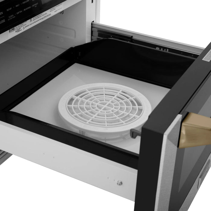 ZLINE 24" Microwave Drawer, Stainless Steel, Bronze MWDZ-1-SS-H-CB