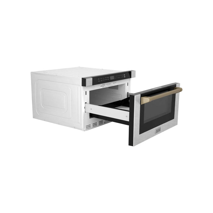 ZLINE 24" Microwave Drawer, Stainless Steel, Bronze MWDZ-1-SS-H-CB