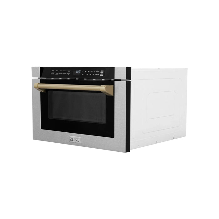 ZLINE 24" Microwave Drawer, Stainless Steel, Bronze MWDZ-1-SS-H-CB