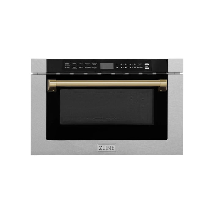 ZLINE 24" Microwave Drawer, Stainless Steel, Bronze MWDZ-1-SS-H-CB
