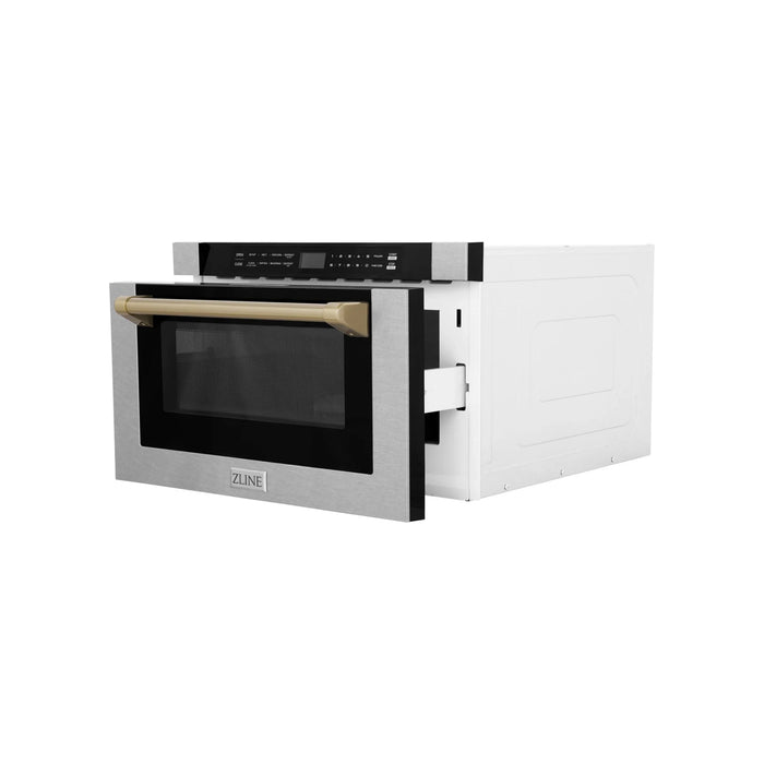 ZLINE 24" Microwave Drawer, Stainless Steel, Bronze MWDZ-1-SS-H-CB