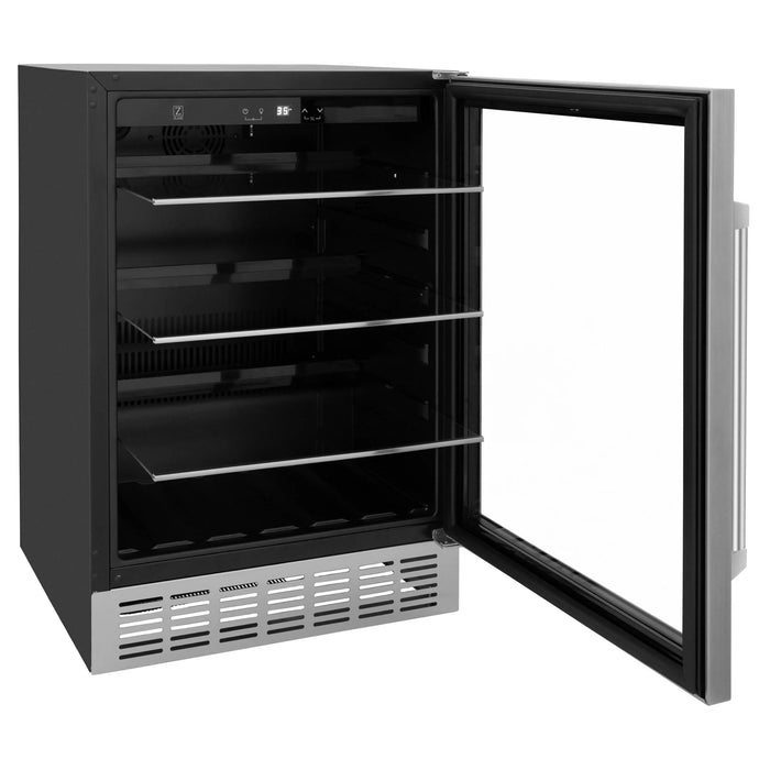 ZLINE 24" Monument 154 Can Beverage Fridge in Stainless Steel RBV-US-24