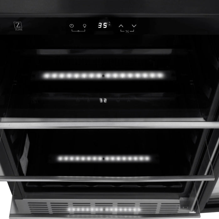 ZLINE 24" Monument 154 Can Beverage Fridge in Stainless Steel RBV-US-24