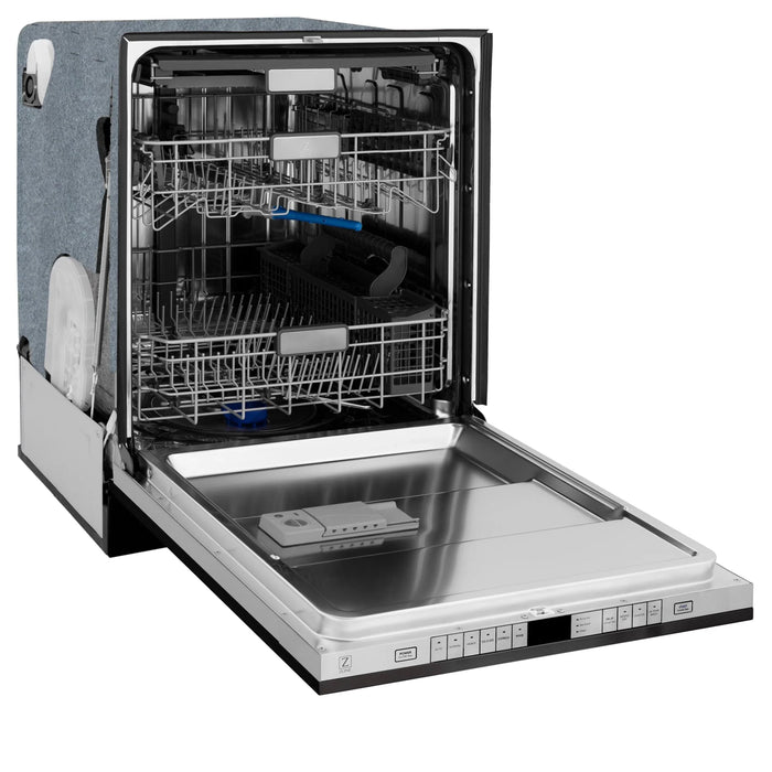 ZLINE 24" Monument, 3rd Rack, Dishwasher, Black Door, DWMT-BLM-24