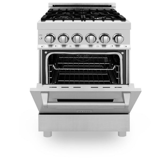 ZLINE 24" Professional Dual Fuel Range In Stainless Steel, RA24