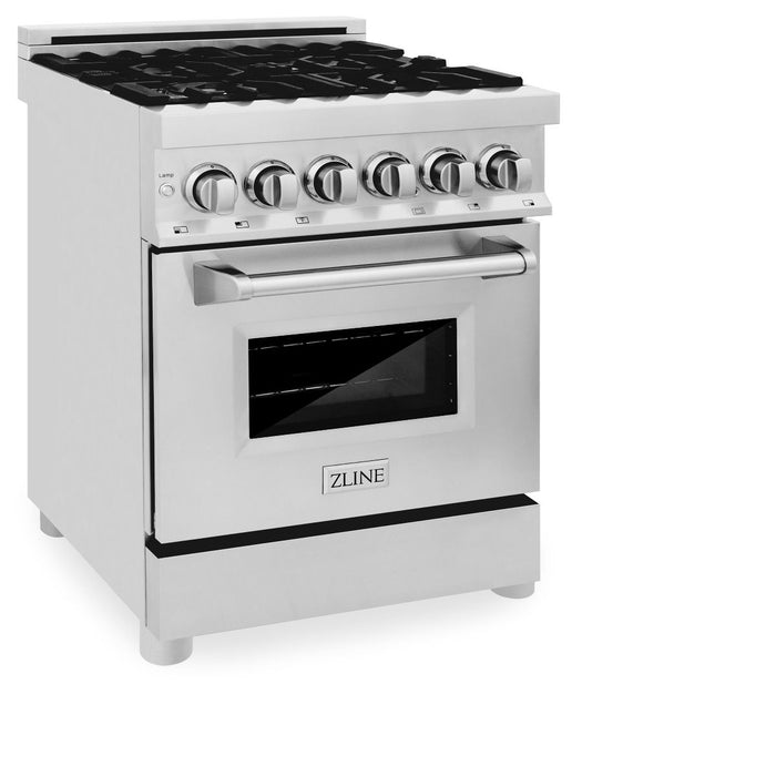 ZLINE 24" Professional Dual Fuel Range In Stainless Steel, RA24