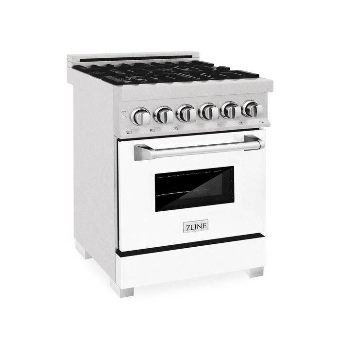 ZLINE 24" Professional Dual Fuel Range in White Matte RAS-WM-24