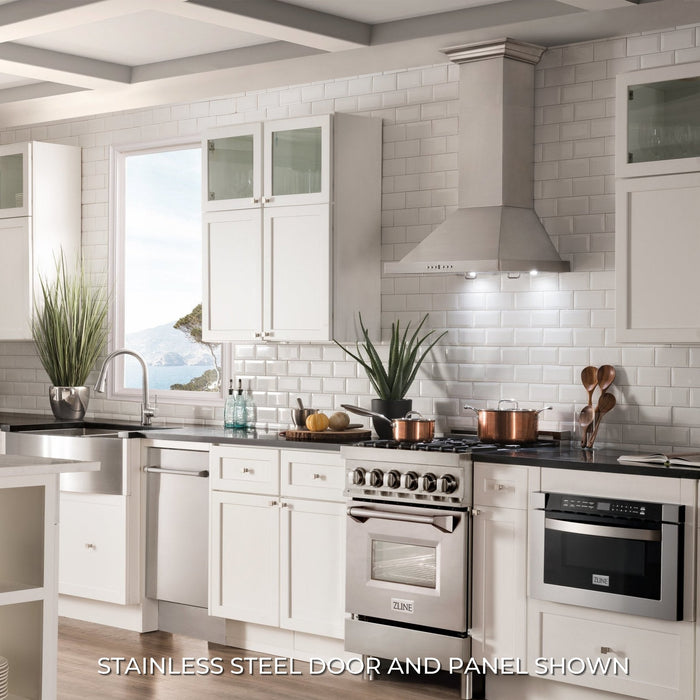 ZLINE 24" Professional Dual Fuel Range in White Matte RAS-WM-24