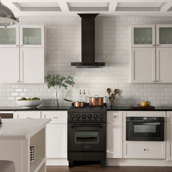 ZLINE 24" Range Hood, Black Stainless, Built-In Speakers, BSKENCRN-BT-24