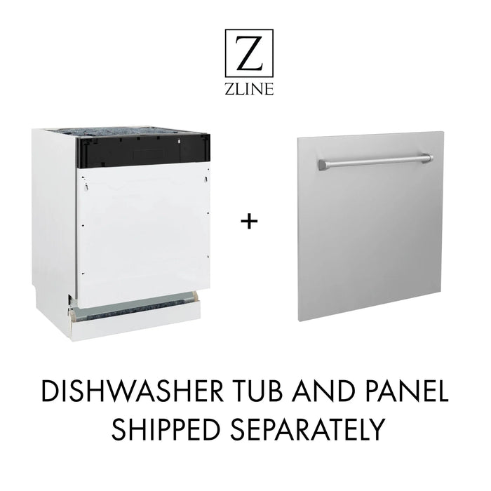 ZLINE 24" Tallac Series 3rd Rack Dishwasher Black Stainless Steel Tub DWV-BS-24