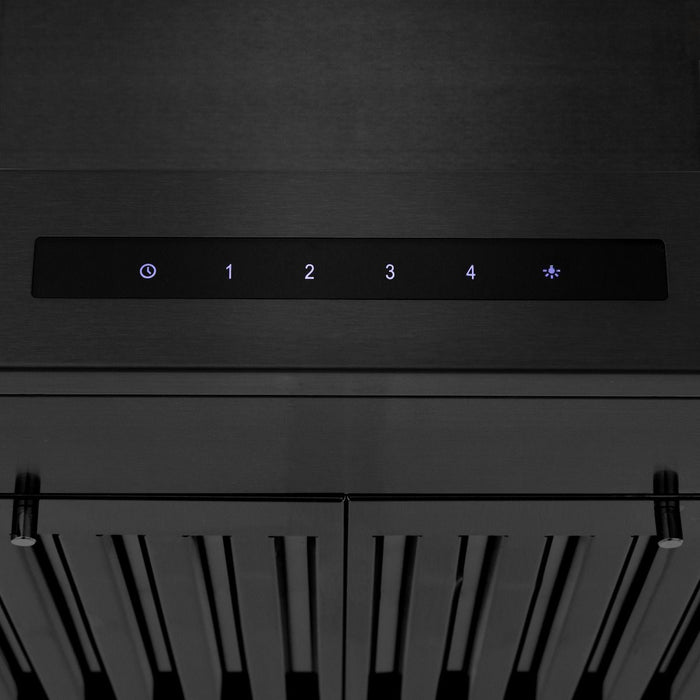 ZLINE 24" Wall Mount Range Hood In Black Stainless Steel, BSKEN-24