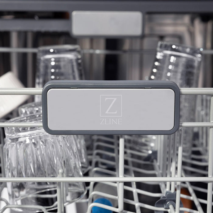 ZLINE 24"Autograph Dishwasher, Stainless, Accent Handle, DWMTZ-304-24-G