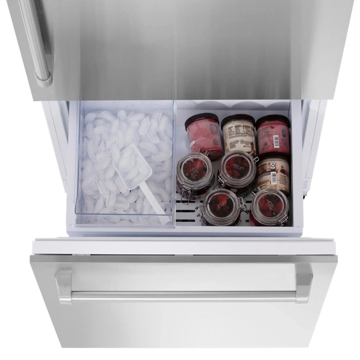 ZLINE 30" 16.1 cu. ft. Panel Ready Built-In 2-Door Bottom Freezer Refrigerator with Internal Water and Ice Dispenser RBIV-30