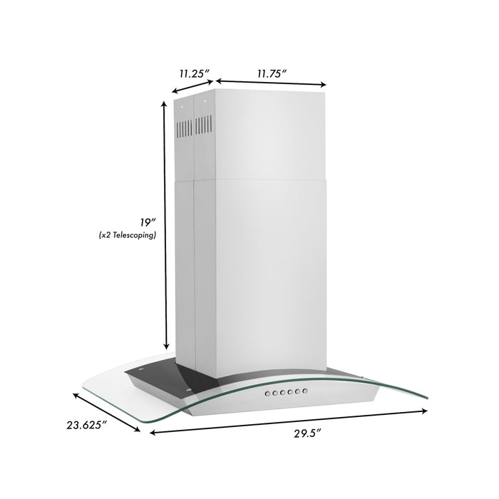 ZLINE 30" Alpine Island Range Hood Stainless Steel, ALP70IS-30