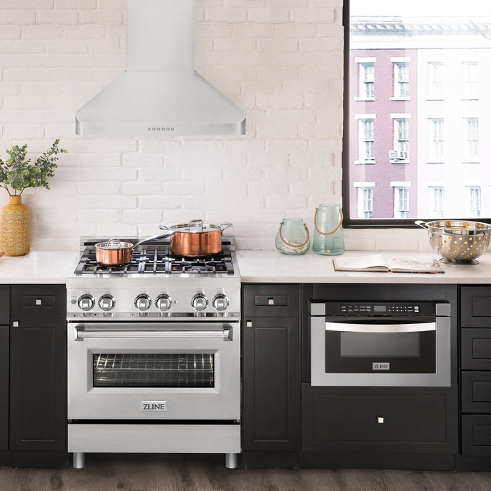 ZLINE 30" Alpine Wall Range Hood, Stainless Steel, ALP100WL-30