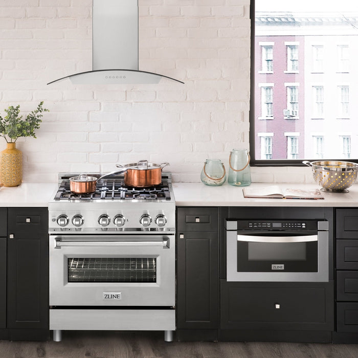 ZLINE 30"  Alpine Wall Range Hood, Stainless Steel, ALP70WL-30