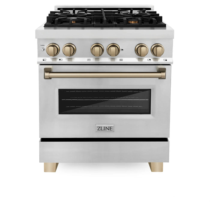ZLINE 30" Autograph Dual Fuel Range, Stainless Steel, RAZ-30-CB
